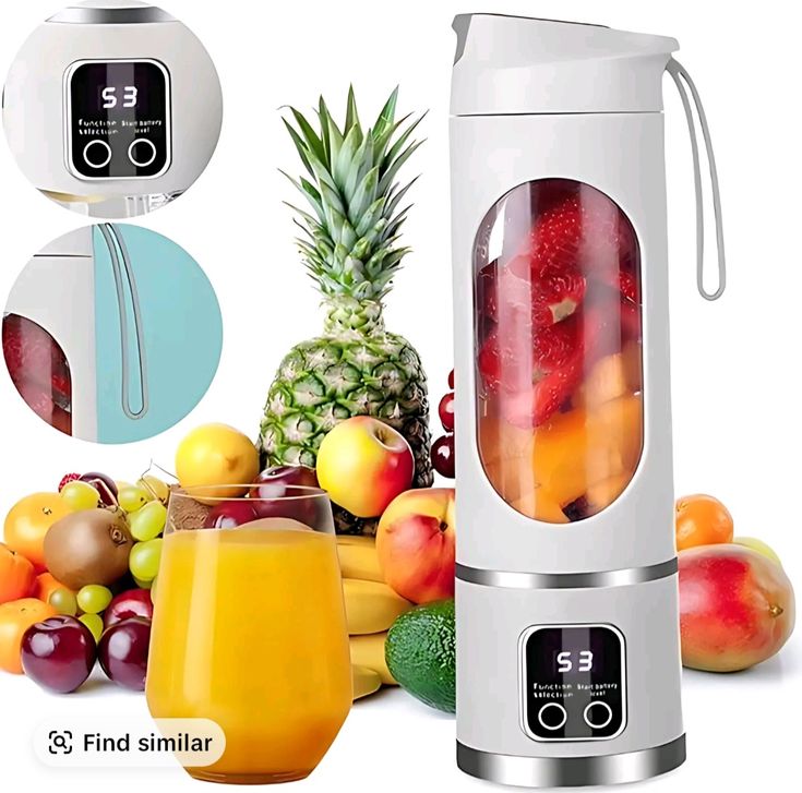 Portable USB Rechargeable Mini Blender | Wireless Personal Juicer  | 400ml Handheld Mixer for Shakes, Juices & Gym