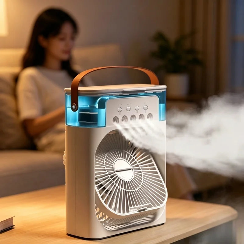 Mini Portable Air Cooler Fan with Evaporative Cooling | 3-Speed Personal Air Conditioner
